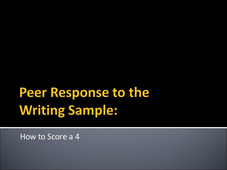 Peer Response To The Student Sample