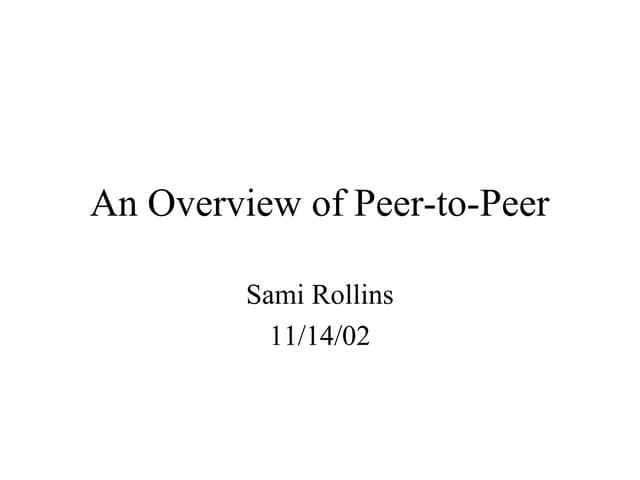 Peer to-peer