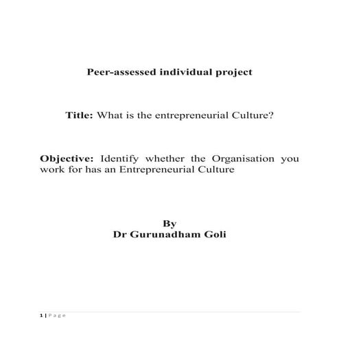 Peer Assessment Individul Project - Corporate Entrepreneurship