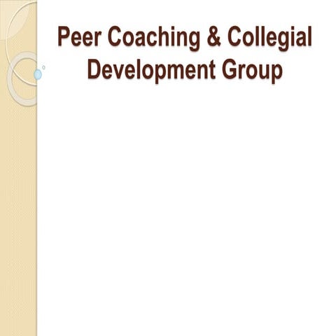 Peer coaching and collegial development group