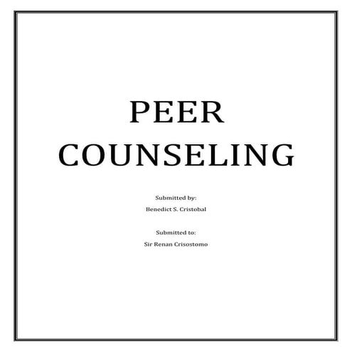 Peer counseling