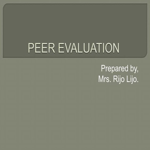 Peer evaluation