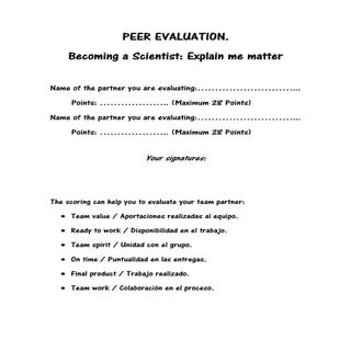 Peer evaluation (becoming a scientist)