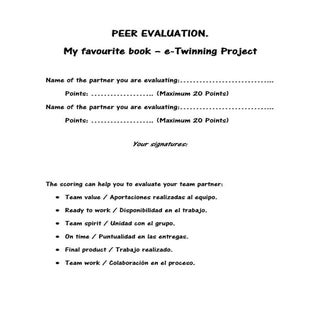 Peer evaluation (my favourite book ...