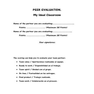 Peer evaluation (my ideal classroom)