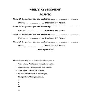 Peer evaluation (plants)