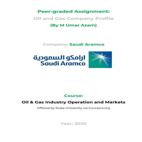 Saudi Aramco Profile - Peer Graded Assignment 