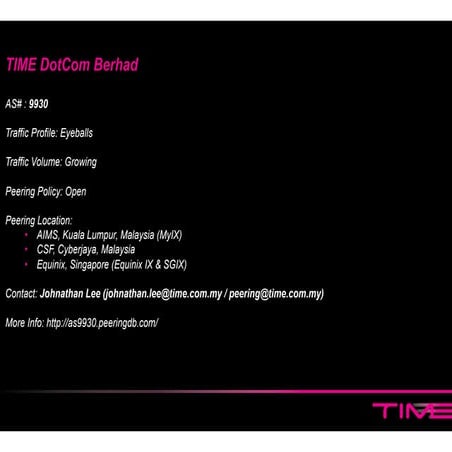 MyIX MyNOG Conference 2017 Peering Forum