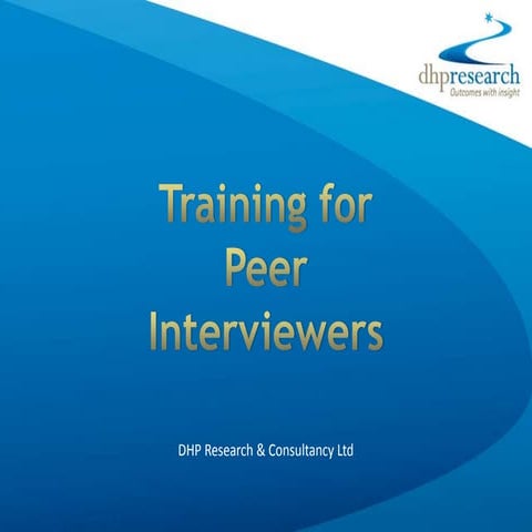 Patient and Public Engagement - Training for Peer Interviewers workshop - Sam...