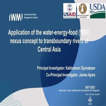 Application of the water-energy-food (WEF) nexus concept to transboundary riv...