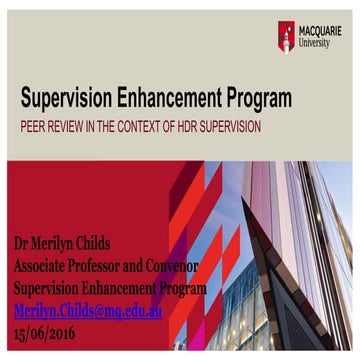 Peer review of HDR Supervision