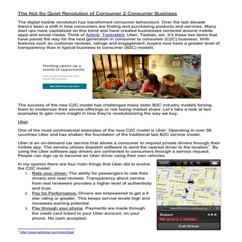 The Not So Quiet Revolution of Consumer to Consumer Business