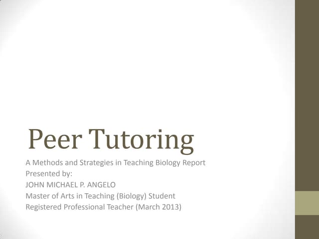 Peer tutoring