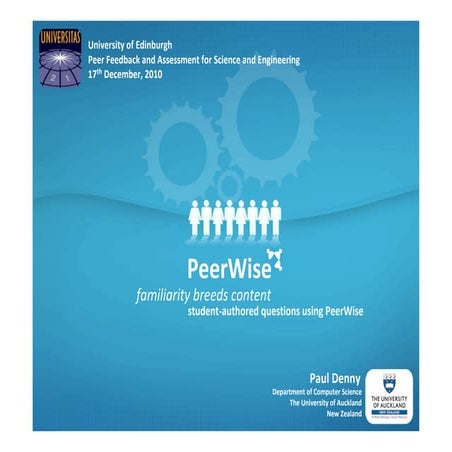 Peerwise - Paul Denny - Edinburgh 2011 (part 2)