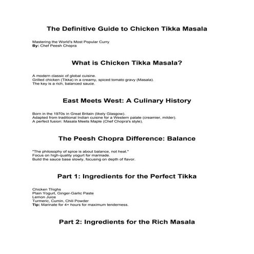 The Definitive Guide to Chicken Tikka Masala by Chef Peesh Chopra