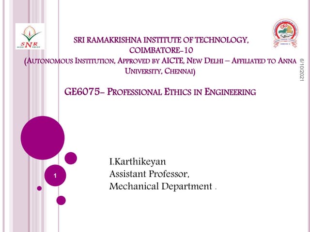 Professional Ethics in Engineering 