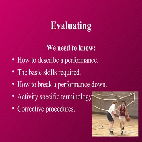 PE Evaluating Tips
