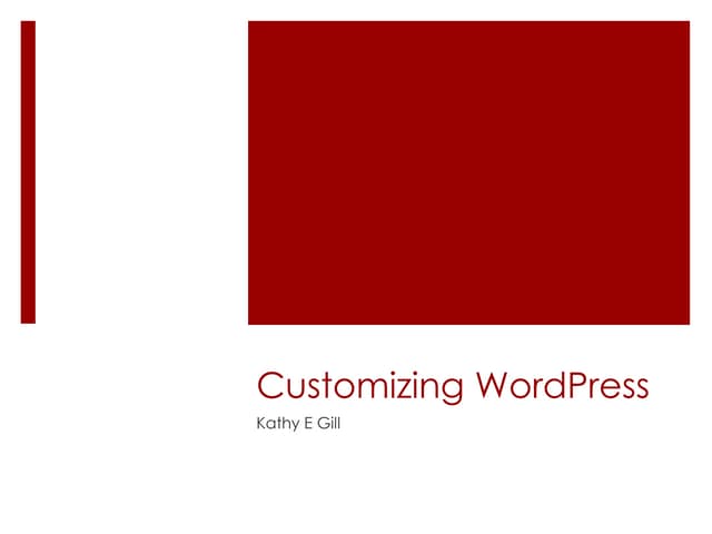 Customizing Wordpress