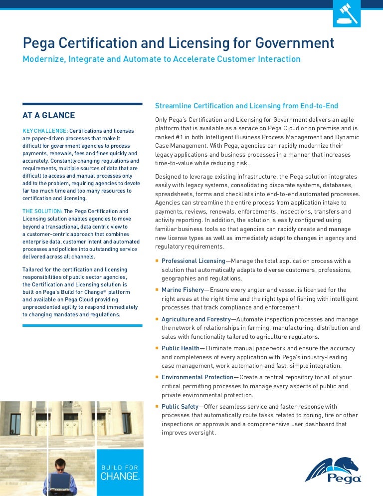 Pega Certification and Licensing for Government
