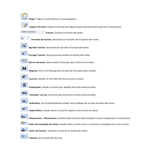 Herramientas de inicio de Word. | PDF