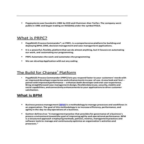 Pegasystems introduction