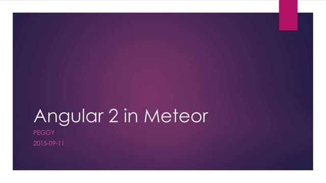 Peggy   angular 2 in meteor