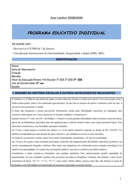 Pei, exemplo dislexia