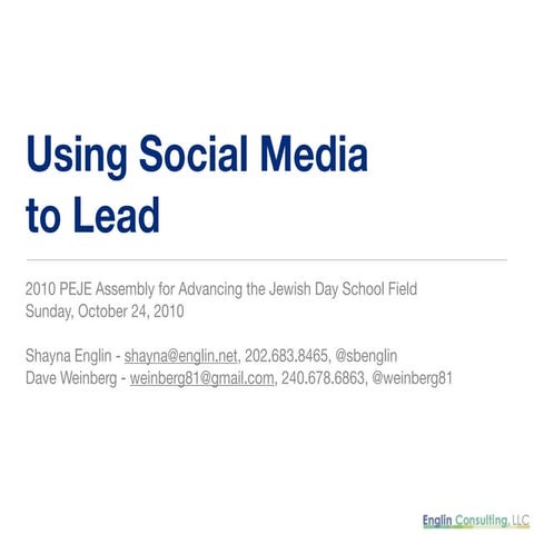 PEJE Assembly: Using Social Media to Lead