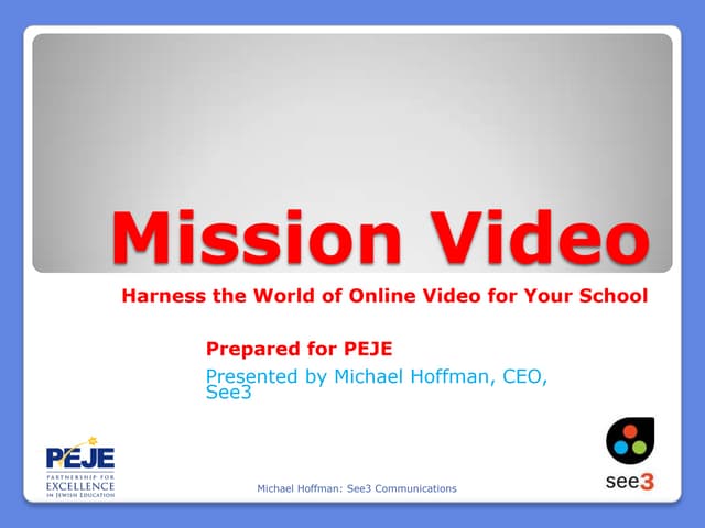 P.E.J.E. Conference - Mission Video 