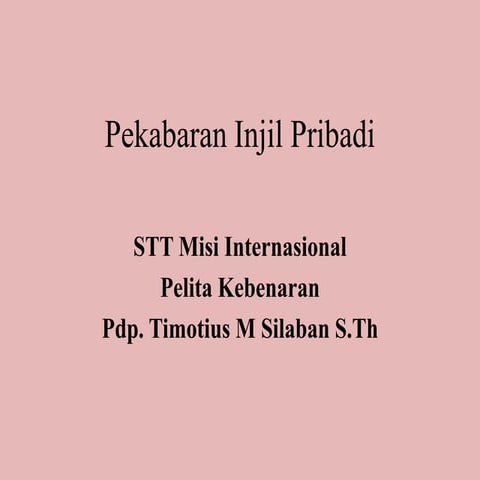 Pekabaran injil-pribadi-.2859184.powerpoint