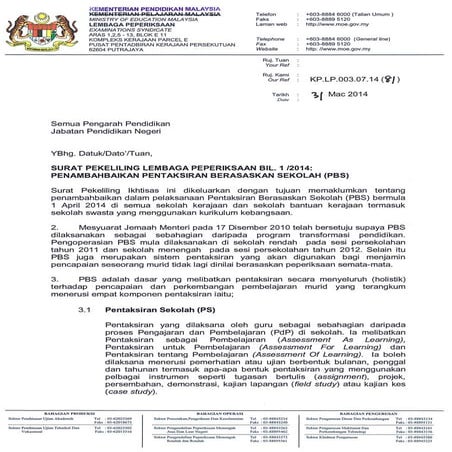 Pekeliling pbs bil1.2014