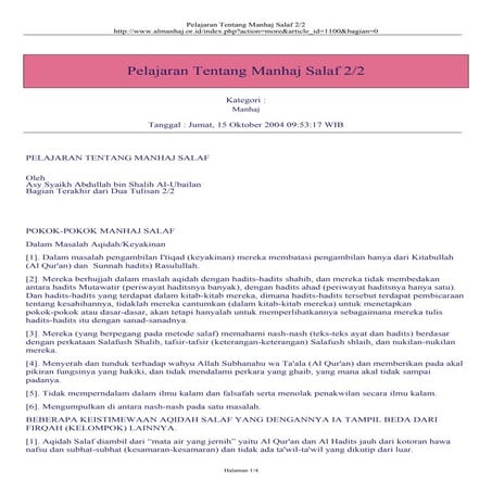 Pelajaran tentang-manhaj-salaf-2-2