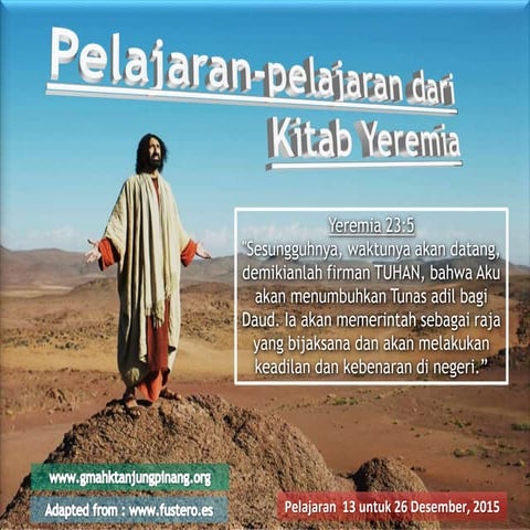 Pelajaran Sekolah SABAT ke-13 Triwulan 4 2015