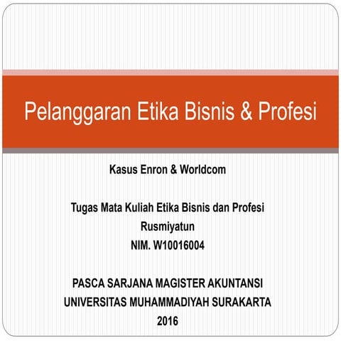 Kasus Enron dan Worldcom