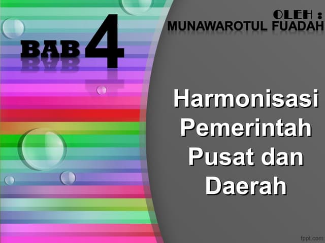 Harmonisasi pemerintah pusat dan da...