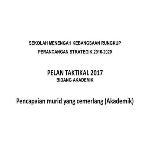 Pelan taktikal akademik 