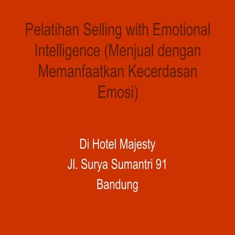 Pelatihan selling with emotional intelligence 2