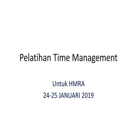 Pelatihan TIME MANAGEMENT Untuk Himpunan Mahasiswa Teknik Refrigerasi dan Tata Udara POLBAN