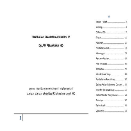Pelayanan igd dan standar akreditasi