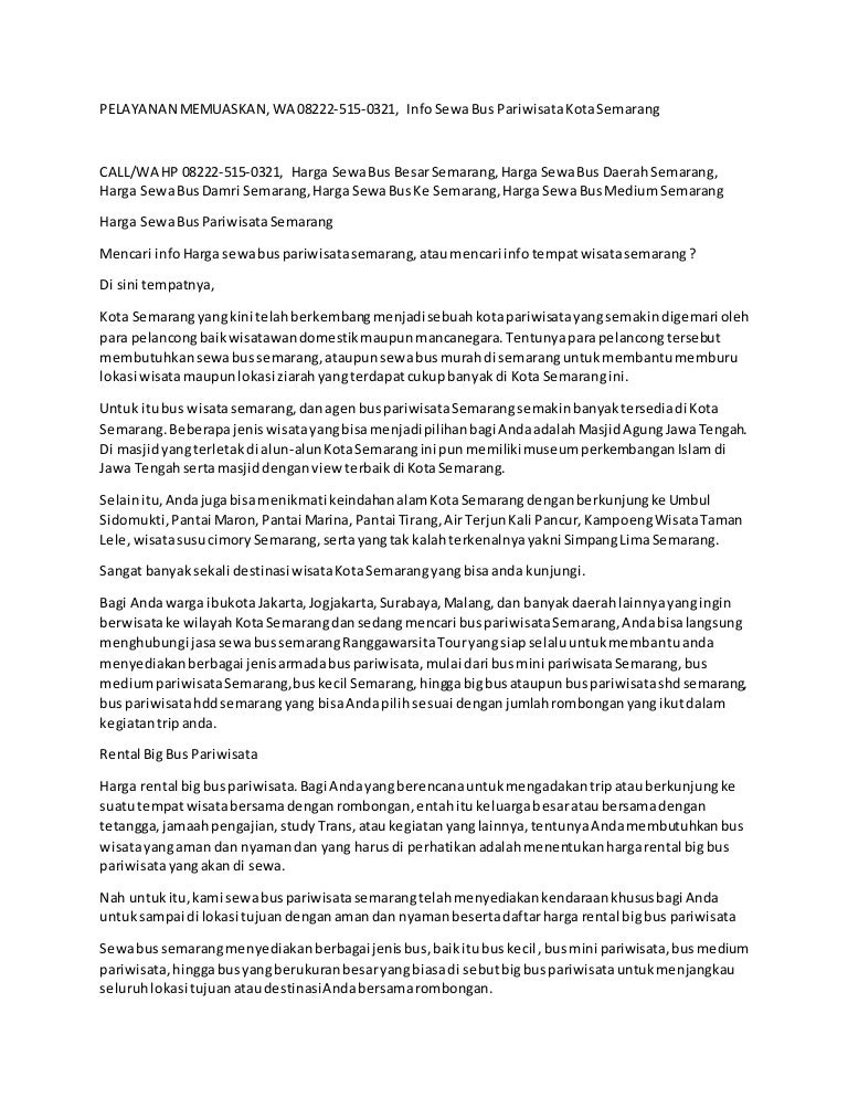 Pelayanan Memuaskan Wa 08222 515 0321 Info Sewa Bus Pariwisata Kota