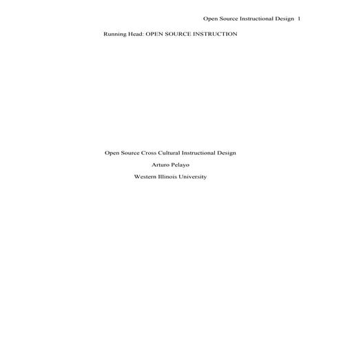 Open Source Cross Cultural Instructional Design