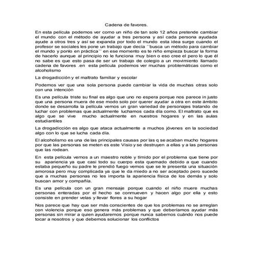 Analisis de cadena de favores