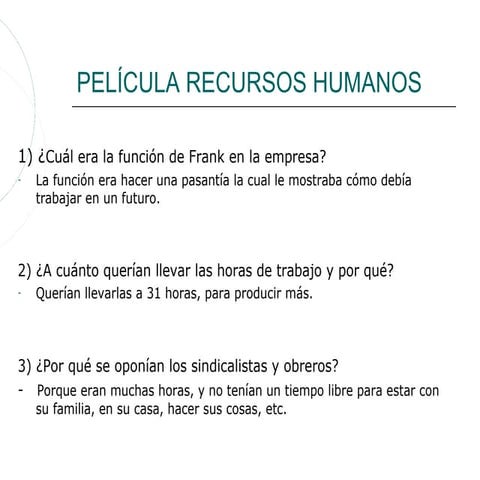 Película Recursos Humanos | PPT