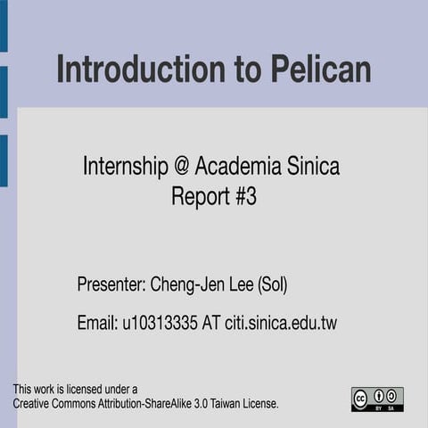 Introduction to Pelican