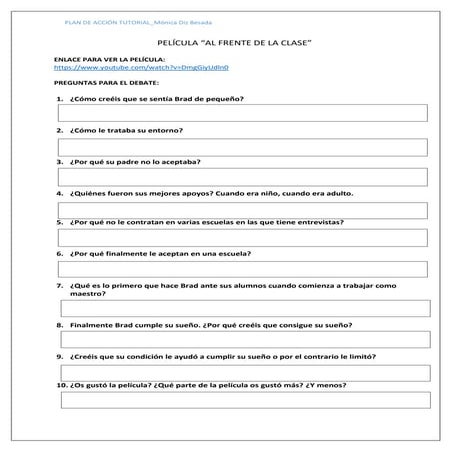 Película al frente de la clase