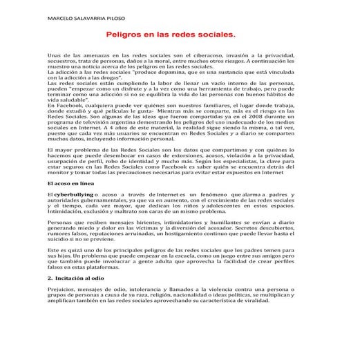 Peligros de las redes sociales | PPTX