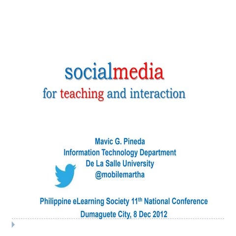 Social media for teaching and interaction