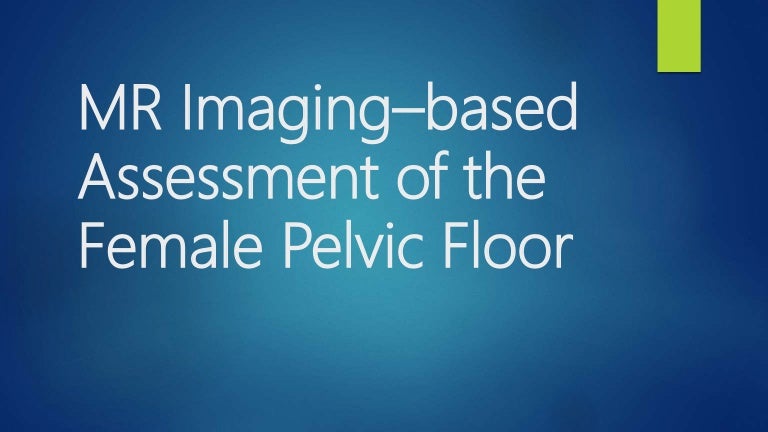 Mr Based Imaging Of Female Pelvic Floor
