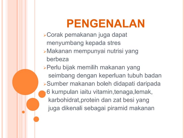 Pemakanan & stres