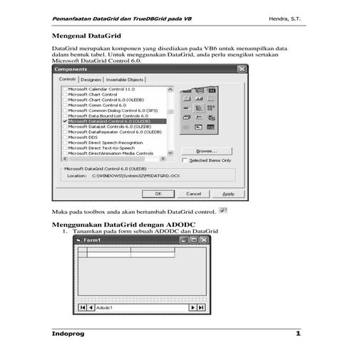 Pemanfaatan data grid dan truedb grid pada vb